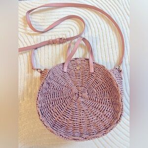 Pink straw Lauren Conrad Purse